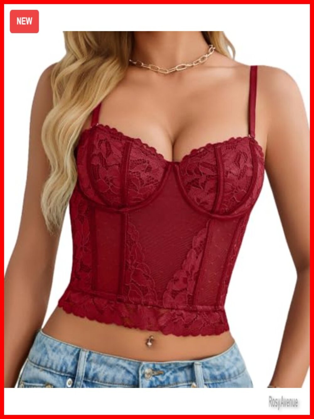 Lace Corset Crop Top Underwired Bustier Sexy Going Out Top
